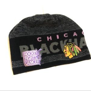NWOT - NHL Blackhawks Hockey Fights Cancer Beanie